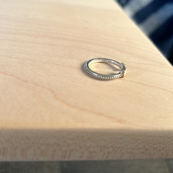 Pandora beaded two hearts open ring 50 - Picture 5 of 7